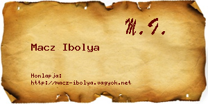 Macz Ibolya névjegykártya